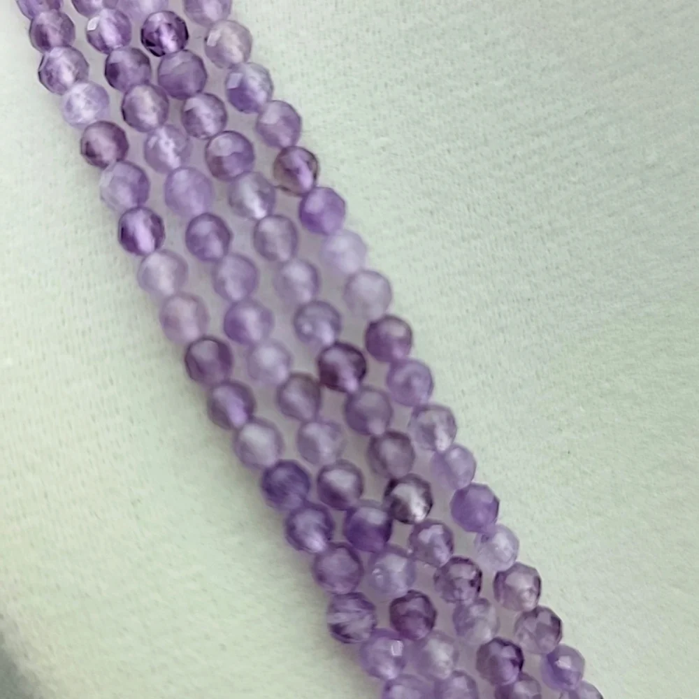 Amethyst Faceted Beads 145 Cts 4 Strand Natural Crystal Gemstone Necklace Beaded
